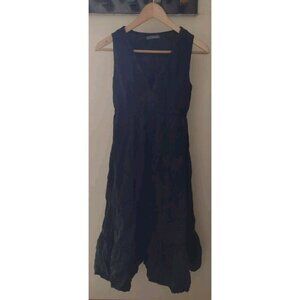 Russ Berens Linen V Neck Sleeveless Midi Dress